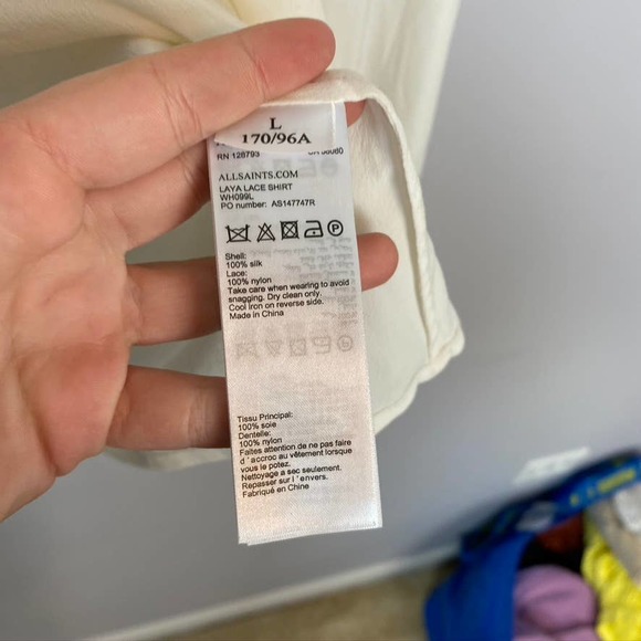 ALLSAINTS | Laya Lace Shirt in Chalk White Large - Picture 6 of 8